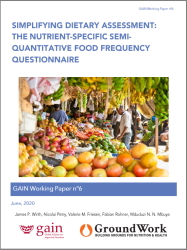 Simplifying dietary assessment: The nutrient specific semi quantitative food frequency questionnaire